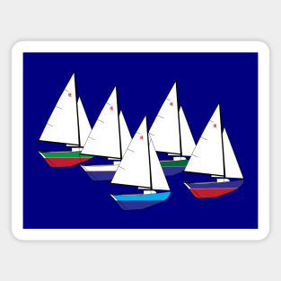 Bullseye Sailboats Racing Magnet